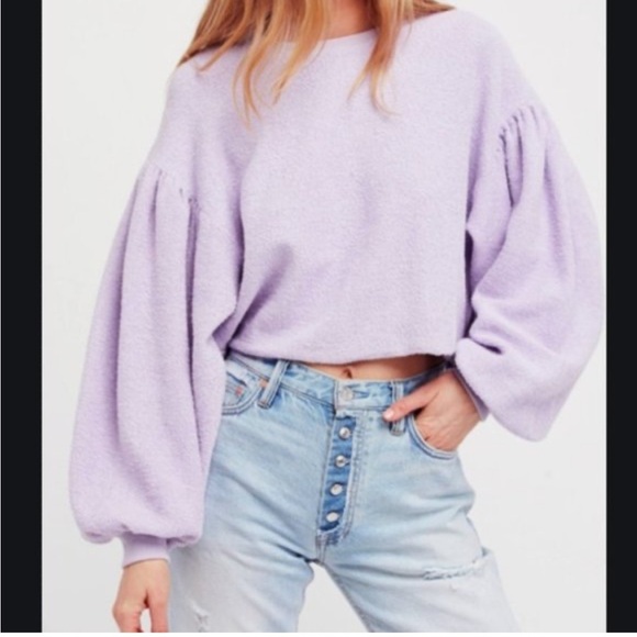 Free People Tops - Free People Lavender Balloon Sleeve Top like new
